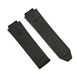 closely.T Trageschlaufe - 24mm Silikonarmband aus schwarzem Kunststoff für HUBLOT