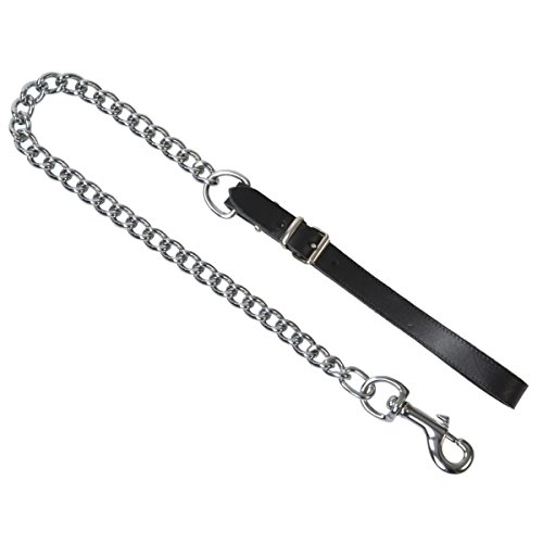 Preisvergleich Produktbild Exclusive Führungskette mit Lederschlaufe und Karabiner ca.60cm schwarz