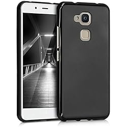 kwmobile Funda para bq Aquaris V - Carcasa para móvil en [TPU Silicona] - Protector [Trasero] en [Negro Mate]