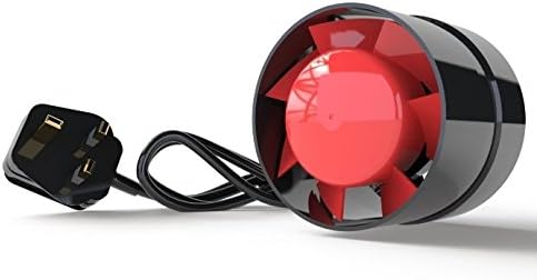 Grow Room In Line 4" Extractor Fan - Comes Complete With UK Plug &amp; Powerlead - Ideal For Short Duct Runs Up To 3 Meters