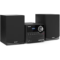 Microchaîne Sharp XL-B512 - Bluetooth 5.0, Radio FM, Lecteur CD/MP3, 45W, Enceintes Bois - Marron