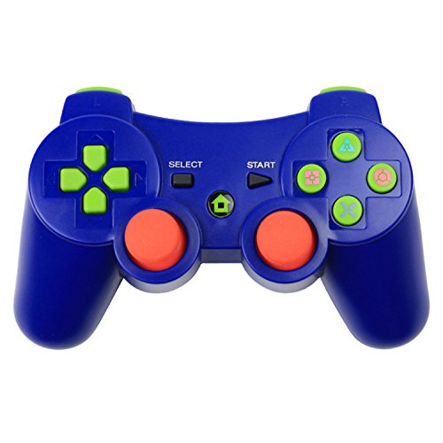 Preisvergleich Produktbild PS3 Controller,BEETEST Wireless Bluetooth Double Shock Vibration Controller Gamepad Joystick für Sony Playstation 3 PS3 blau
