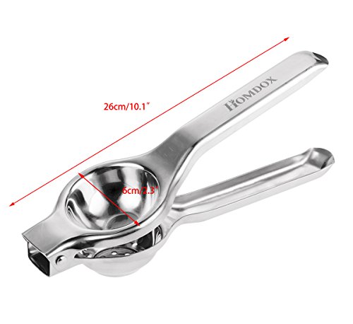 Homdox Edelstahl Haushaltsgeräte Limettenpresse manuell mit 3 Klingen, Silber - 2