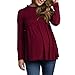 Produktbild URSING Umstandskleidung Damen Schwangerschafts Tops Langarm Umstandsmode Stillbluse Bequem Mutterschaft T-Shirt Still-Sweatshirt Umstandsshirt Still-Shirt Langarmshirt (Wein,S)