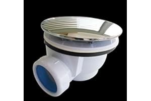 Art of Baan Ablaufgarnitur Dusche mit Chrom-Deckel Ø 90 mm I Abfluss mit Anschluss Bogen inklusive I Duschwannen & Duschtassen-Abfluss I ohne Fixierungsnoppen I zerlegbar