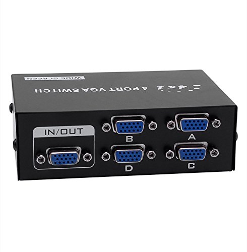 Rts™ 4 Port VGA Splitter Sharing Switch Box (4 VGA out/1 VGA in) - 4 VGA Input 1 VGA Output- for 4 PC to share one monitor & speaker RS.529 (89.00% Off) - Amazon Rts™ 4 Port VGA Splitter Sharing Switch Box (4 VGA out/1 VGA in) - 4 VGA Input 1 VGA Output- for 4 PC to share one monitor & speaker RS.529 (89.00% Off) - Amazon
