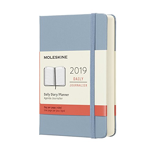 Télécharger Moleskine 2019 Agenda Journalier, 12 Mois, Format De Poche, Couverture Rigide, Bleu Cendré Gratuit