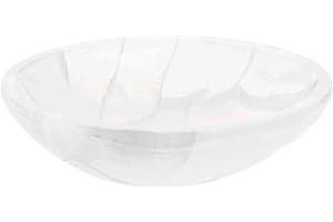 ‎NKLAUS NKlaus Selenit Schale oval 15,5x12,5 cm – Energieschale zur Reinigung von Kristallen, ideal für Rituale, Meditation & spirituelle Dekoration 16590