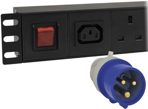 Combination PDU 4 x C13 - 6 x UK Neon Switch - 16amp BS4343
