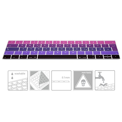 kwmobile Tastaturschutz Apple MacBook Pro 13″ / 15″ (ab 2016) Touchbar – QWERTZ Silikon Laptop Tastaturfolie – Notebook Tastaturschutzfolie Pink Violett - 3