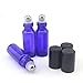 YOOHO 5ML Amber Glass Roller Bottles-Pack of 6 Roll Bottle With Stainless Steel Ball for Essential Oil,Aromatherapy,Perfumes and Lip Balms Best Xmas Gift (Blue)