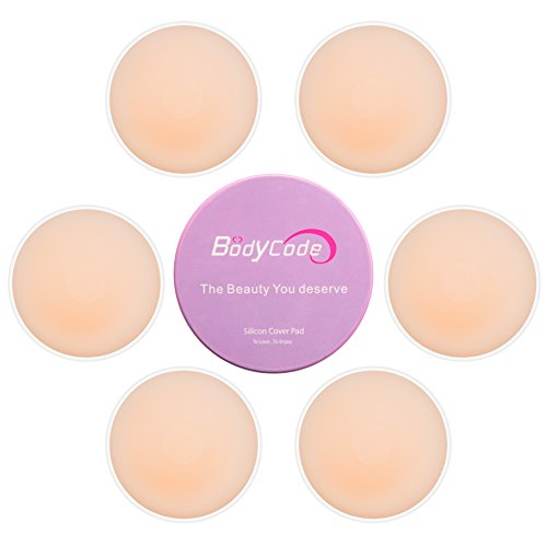 BodyCode 3 Pares de Pezoneras Adhesivas Reutilizables para Mujer, Parche de Silicona Invisible