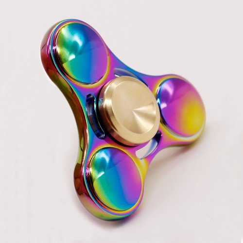 ATZ New Rainbow Color Metal Tri- Fidget Spinner w/ Black Gift Box Can Spin Over 6mins Quiet and Smooth Unique Design EDC Hand Spinner Toy ATZ New Rainbow Color Metal Tri- Fidget Spinner w/ Black Gift Box Can Spin Over 6mins Quiet and Smooth Unique Design EDC Hand Spinner Toy