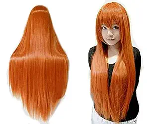 Anogol Vocaloid 80cm Long Straight Wigs Lolita Orange Cosplay Wig Hair Wigs