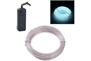 ENNRIXIN EL Wire,5M/16.4ft Neon Lights,Portable Neon Glowing Strobing Electroluminescent Wire,Powered by Battery,or Halloween,Christmas Festival,DIY Decoration,Bar Car Sign