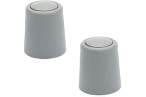 Sossai® 2 x Butée de Porte/arrêt de Porte NTS | Formule: Bernd | Hauteur : 30 mm | Diamètre : 27 mm | Couleur: Gris | Protection Murale pouvant être fixée au Sol