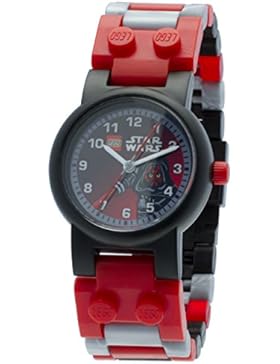 LEGO Star Wars Darth Maul Kinder-Armbanduhr mit Minifigur und Gliederarmband zum Zusammenbauen | schwarz/rot|...