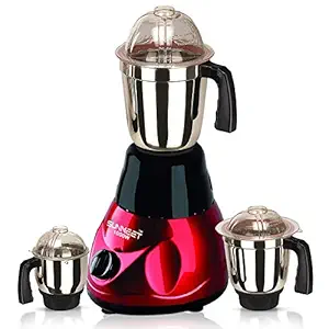 Sunmeet Black-Red Color 1000Watts Mixer Grinder with 3 Jar (1 Juicer Jar with Filter, 1 Large Jar, 1 Medium Jar and 1 Chuntey Jar) 2019 Make in India