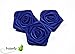 Produktbild 3 Stk. Satinrosen 6cm blau // Rosen 55mm Stoffrosen Satin Satinröschen Rosenköpfen deko Basteln Tischdeko Dekoration Streudeko Hochzeit Taufe Kommunion Blumen königsblau 5cm Applikationen 60mm