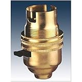K M Electronics® Brass Switched LAMP Light Bulb Holder BC Bayonet Cap 10MM Screw Thread