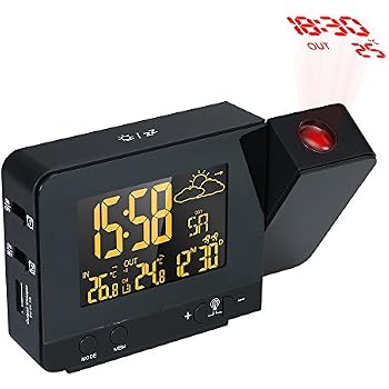 Sveglia Digitale Con Termometro - Orologio Radiocontrollato, Doppia Sveglia, Display Notturno