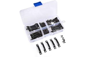 KWODE hyibe [Juego de 100] ganchos para colgar fotos con 200 tornillos - Ganchos para marcos de madera, ganchos para colgar cuadros Negro