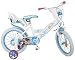 Produktbild Disney Kinderfahrrad Frozen 16 Zoll Eiskönigin Mädchen-Fahrrad mit Puppensitz, Korb, Abnehmbaren Stützrädern