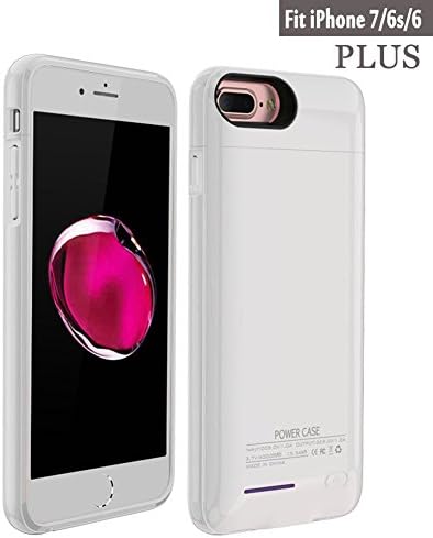 YFish iPhone 7 Plus / 6S Plus / 6 Plus Battery Case, 4200mah Rechargeable Charging Case, External Extended Charger Case, Backup Power Bank Case, White