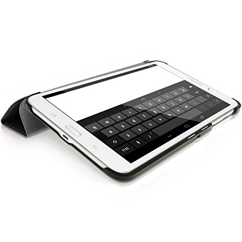 igadgitz Schwarz PU Ledertasche Hülle Smart Cover für Samsung Galaxy Tab 4 8.0″ SM-T330 mit Multi Winkelbetrachtung Stand + Auto Sleep/Wake + Displayschutzfolie - 7