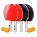 Produktbild Sportneer Tischtennis Set, Ping Pong Set of 4 Premium Paddles/Rackets and 6 Table Tennis Balls -Tischtennisschlaeger Set mit Soft Sponge Rubber - Ideal for 2 or 4 Players Go Spiel