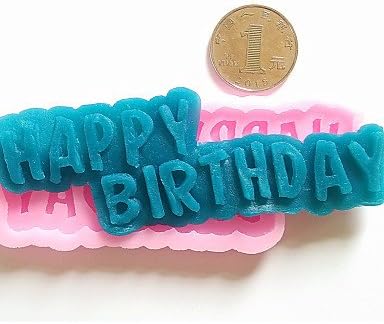 HAPPY BIRTHDAY Signs Silicone Fondant Mold Cake Decoration Mold