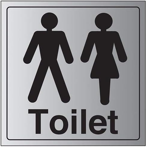 V Safety General Door-Gents/Ladies Toilet Sign - 150mm x 150mm - 1.6mm Alu Rigid Plastic