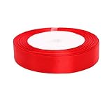 Paquete incluye: 1 papel Kentop Cinta de Raso Seda Bandas Lazo Regalo Cinta Seda satén Boda Banda Decorativa, Tela, Rojo, 2 cm