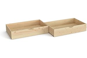 VitaliSpa Bettschublade Schubladenbett Aufbewahrung Everest 98x20 modern Rollschublade Kinderzimmer Bett Zubehör Spielzeug Ablage Kiefer Massivholz Kinderbett Spielturmbett (Natur)