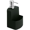 Distributeur De Liquide Vaisselle WENKO Festival - Céramique Noir - Avec Porte-Éponge - 380ml