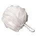 Bath Mesh Sponge Body Pouf with Shower Loop (White)