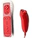 Produktbild Integriert in Motion Plus Fernbedienung Nunchuk Controller Für Nintendo WII Fern WII + GRATIS SILIKON HÜLLE PINK SCHWARZ BLAU WHIE ROT DARKNESS blau - Rot