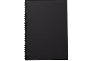 Hawksbill A3 Black Sketchbook Hardcover Spiral Black Sketch Book 40 Sheets / 80 Pages 150GSM Cartridge Paper for Uni College School & Office Use
