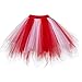 Produktbild DresseverBrand Damen Petticoat 50er Rockabilly Jahre Retro Tutu Ballet Tüllrock Cosplay Crinoline Rot-weiß XX-Large