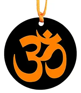 U & U UNIQUE UTILITIES Acrylic OM Car Hanging Interior Decor Accessory (3 Inch, Orange , Black)