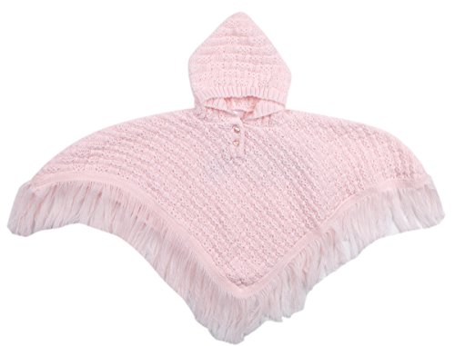 BABY TOWN Baby Knitted Hooded Poncho Fringed Newborn to 24 Months