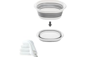 BASUIT 5.5L Collapsible Portable Washing Up Basin - | Multipurpose Foldable Washing Basin | Space Saving Folding Washtub | for Travel Camping Hiking Saving Storage Container Outdoor|(M)