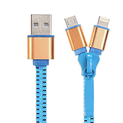 iPhone Charger Cable,Yosou zipper 2-in-1 Lightning Micro USB Cable [iPhone cable] [Android cable] for iPhone7/7 plus/ 6S Plus/6 Plus/6S/6/SE/5S/5C/5, iPad4, iPad Pro, Samsung Galaxy , S6, S5, Note 4, Note,other Android Devices