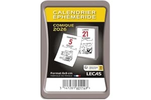 LIBELLUS LECAS - 1 Bloc Ephémeride à Coller - Comique - Janvier 2026 à Décembre 2026 - Format 60 x 90 mm