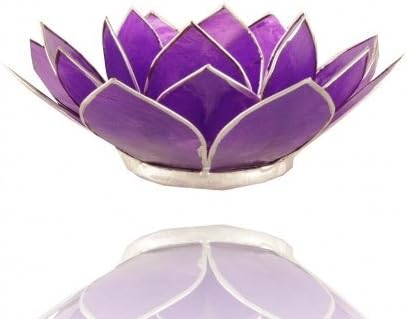 Lotus tea light holder made from Capiz shells In assorted colours, diameter 13.5 cm, lotus chakra, feng shui.