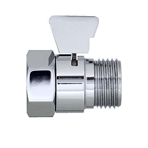 modona water-saver Flow Control und Shut Off Ventil, aus massivem Messing mit Messing Griff für Hand Dusche, Dusche Kopf, und Bidet Spritze – poliert chrom – 5 Jahr Vorteil - 2