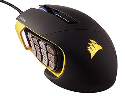 Corsair CH-9304011-EU Scimitar Pro RGB Rétro-éclairage RGB Multicolore Performante 16000 DPI Optique Souris Gaming, Noir