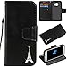 Produktbild Galaxy S7 Leder Case Schwarz, Galaxy S7 Flipcase Cover, LolStore Glitzer Bling Lederhülle Handy Tasche Stand Hülle Cover Wallet Case mit Kartenfächer Magnetverschluss Brieftasche Etui Schutzhülle
