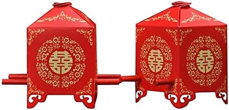 SUxian Approx. 50 Pcs Chinese Tradition Red Bridal Sedan Chair Wedding Candy Gift Boxes(Red)