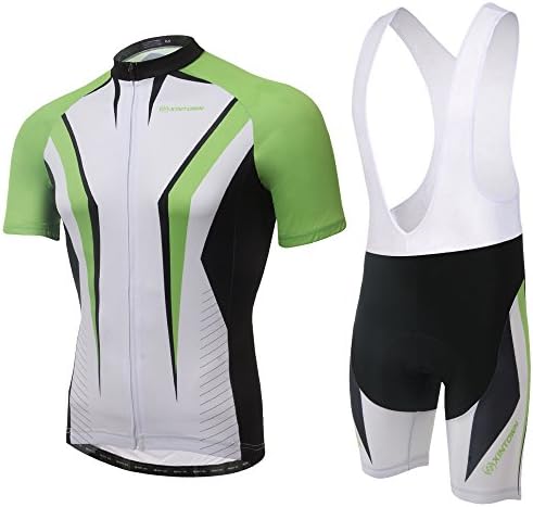 TeyxoCo Men Green Arrow Cycling Gel Pad Bid Jersey Set XXXL